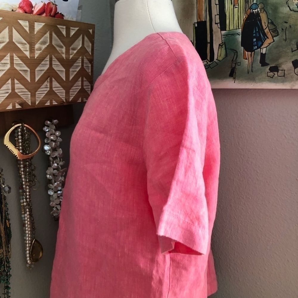 Carol Anderson Collection Linen Blouse Women's size M Short Sleeve Boxy NEW - Picture 9 of 12